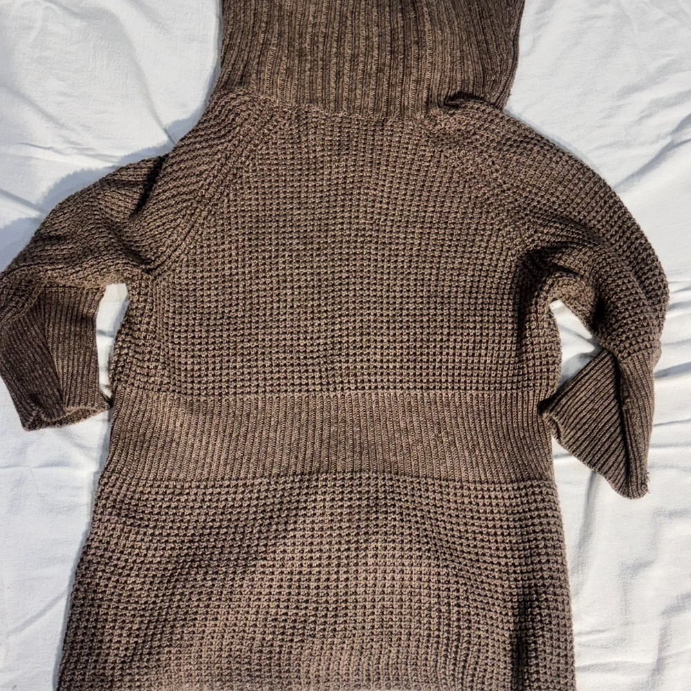 Kenneth Cole‎ Women XL Hooded Knit Cardigan Sweater Brown Cotton Blend - Picture 8 of 16